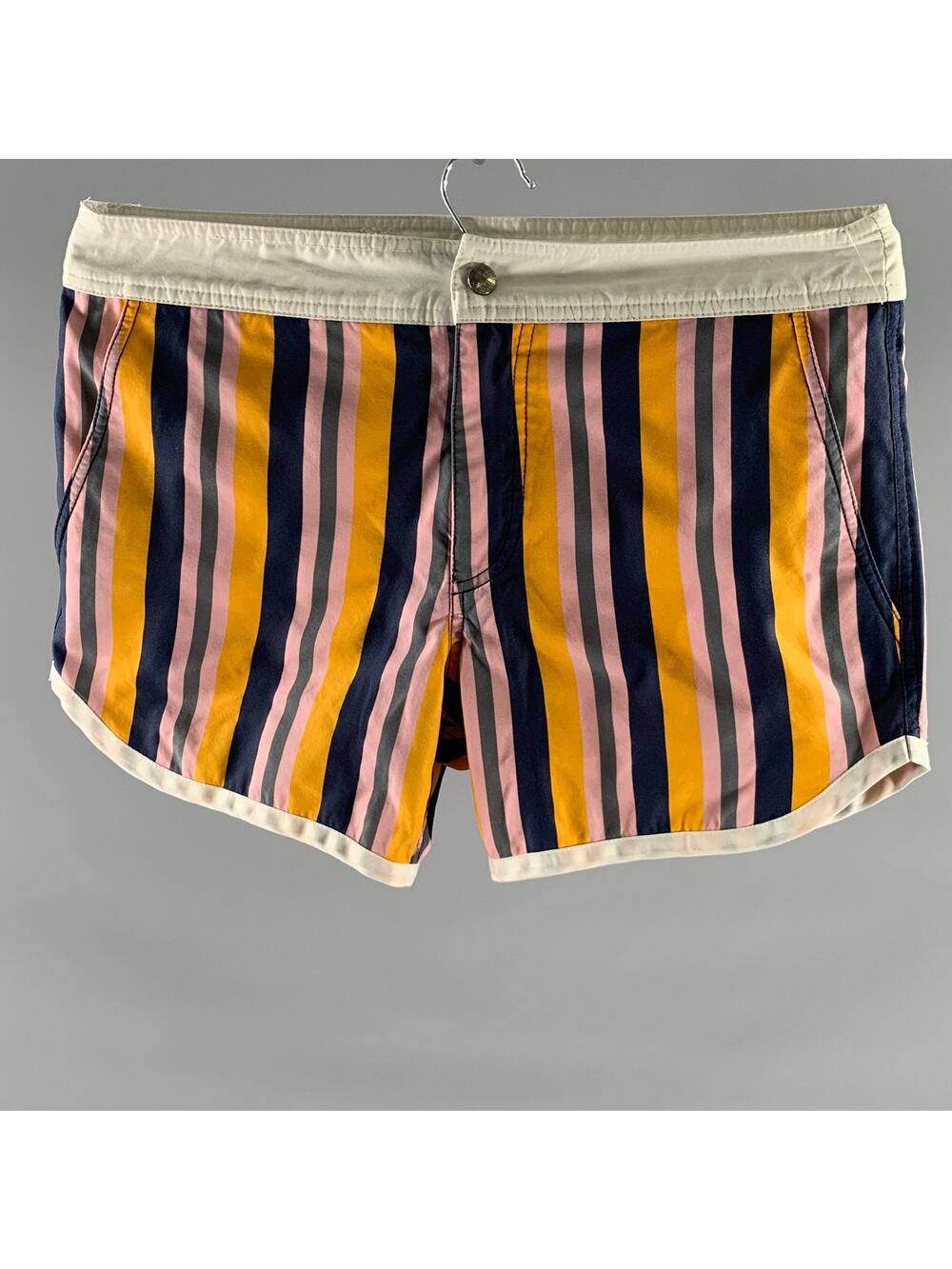 MR TURK Size 30 Multi-Color Stripe Poliammide Swim Brief Shorts
